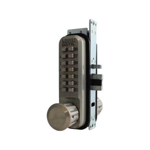 Mechanical Keyless Narrow Stile Passage Knob Lock Double Combination Satin Nickel